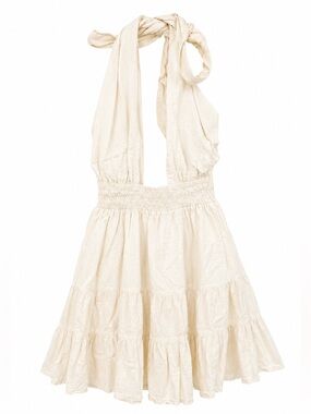 Fortunate One Cream Halter Summer Dress